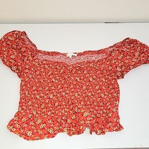 Floral cropped blouse/shirt